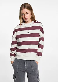 Striped cotton-blend sweatshirt