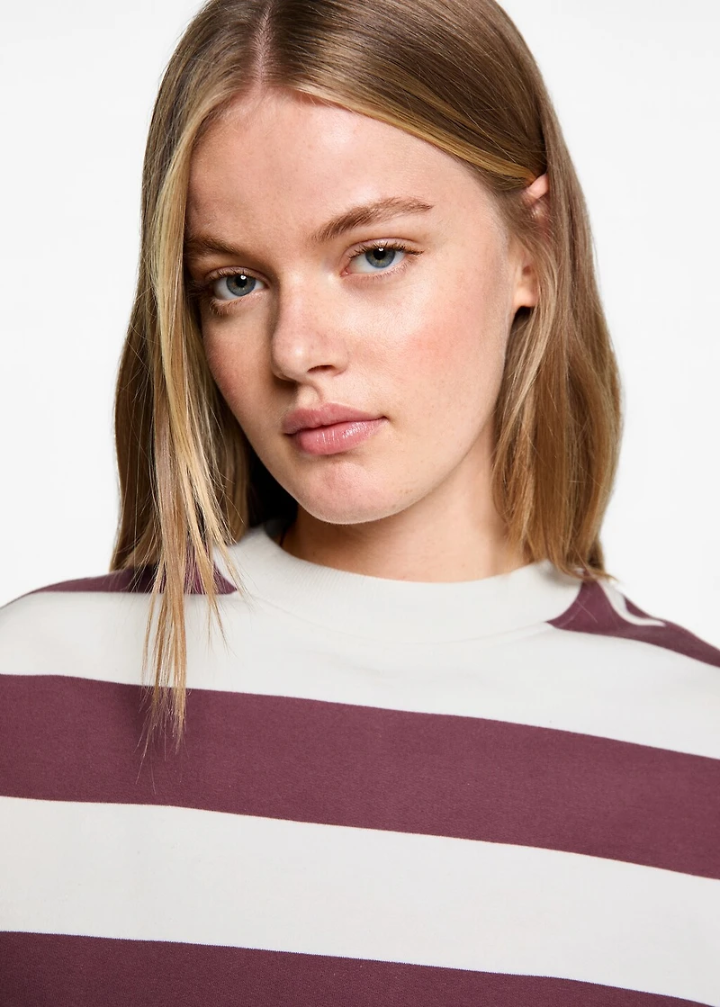 Striped cotton-blend sweatshirt