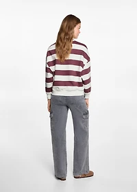 Striped cotton-blend sweatshirt