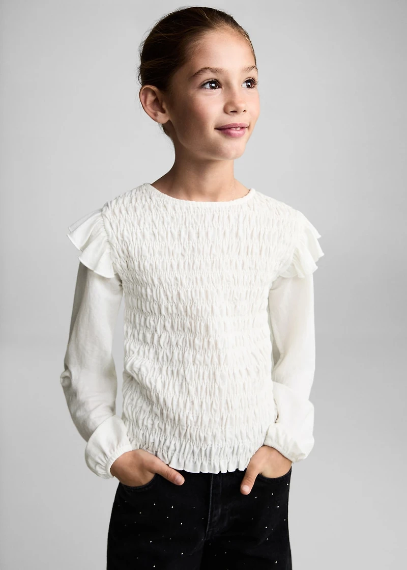 Ruffles ruched T-shirt