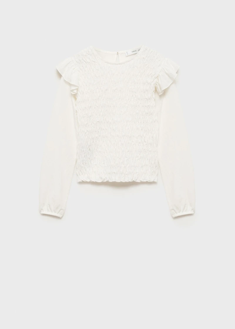 Ruffles ruched T-shirt