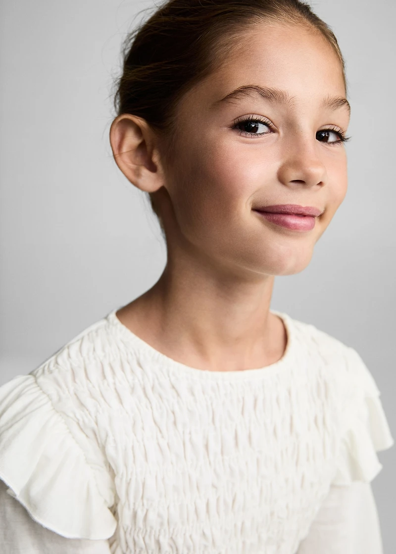 Ruffles ruched T-shirt