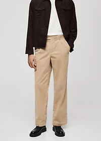Corduroy straight-fit pants