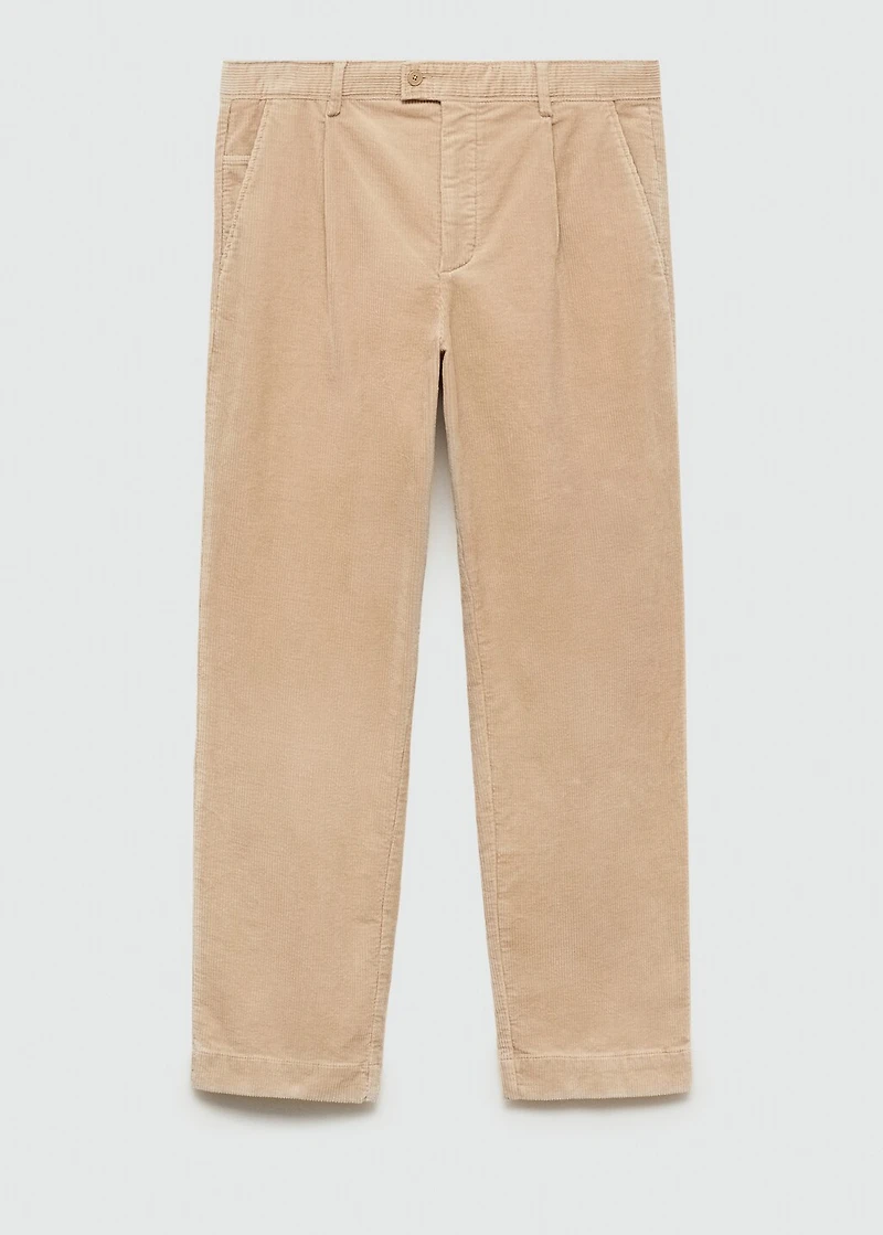 Corduroy straight-fit pants