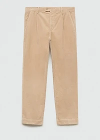 Corduroy straight-fit pants