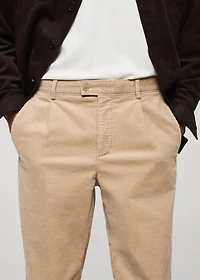 Corduroy straight-fit pants