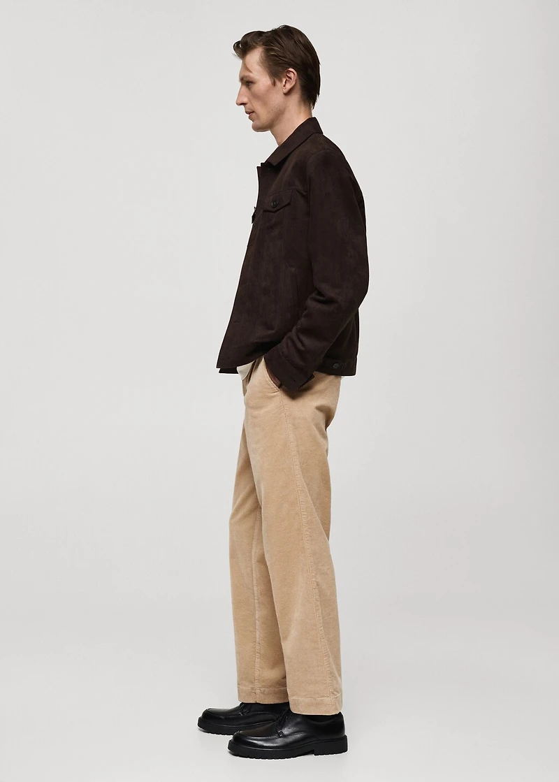 Corduroy straight-fit pants