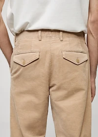 Corduroy straight-fit pants