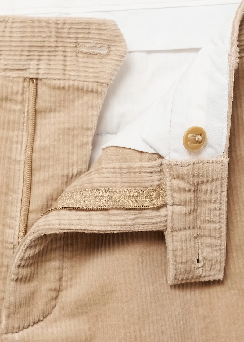 Corduroy straight-fit pants
