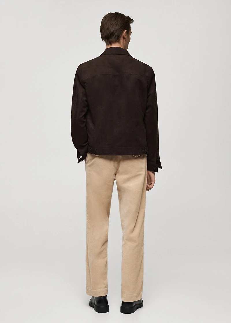 Corduroy straight-fit pants