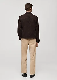 Corduroy straight-fit pants