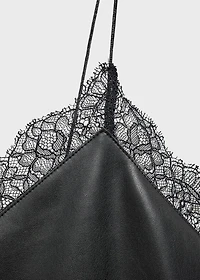 Faux-leather slip dress