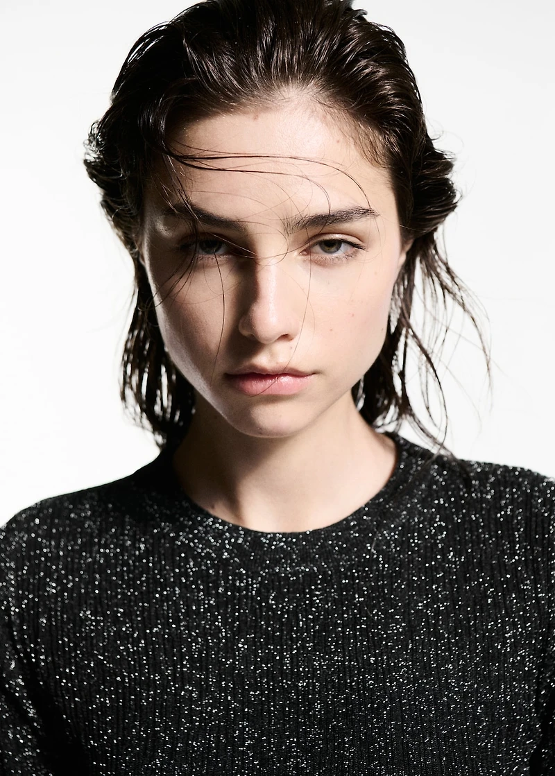 Crewneck lurex sweater