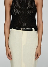 Knitted lurex top with lace design