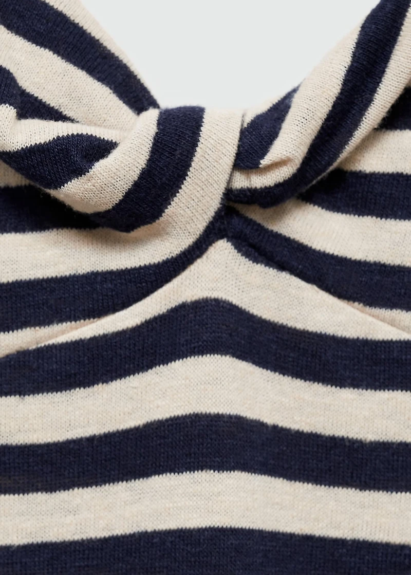 Linen dress with knot detail