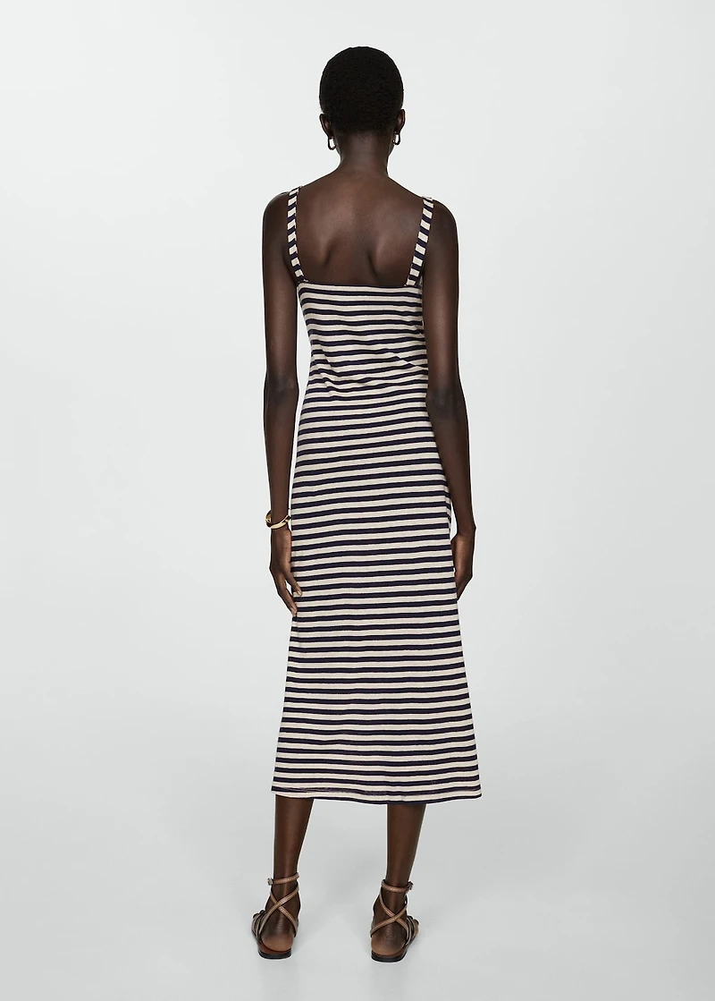 Linen dress with knot detail