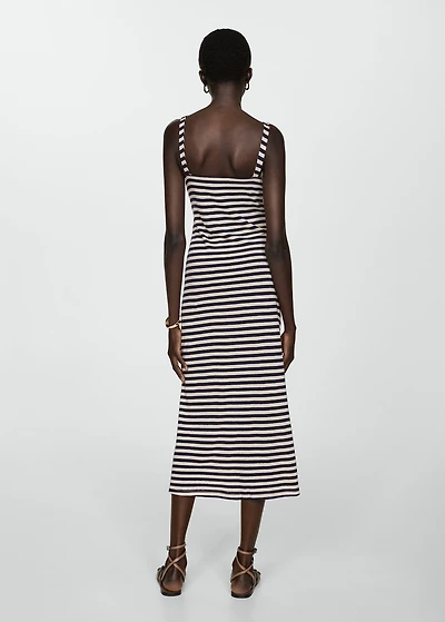 Linen dress with knot detail