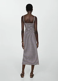 Linen dress with knot detail