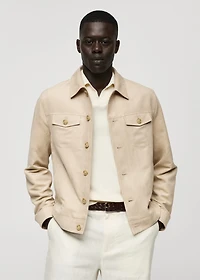 Suede-effect jacket with pockets