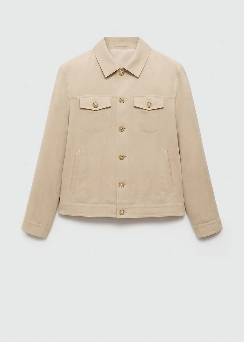 Suede-effect jacket with pockets