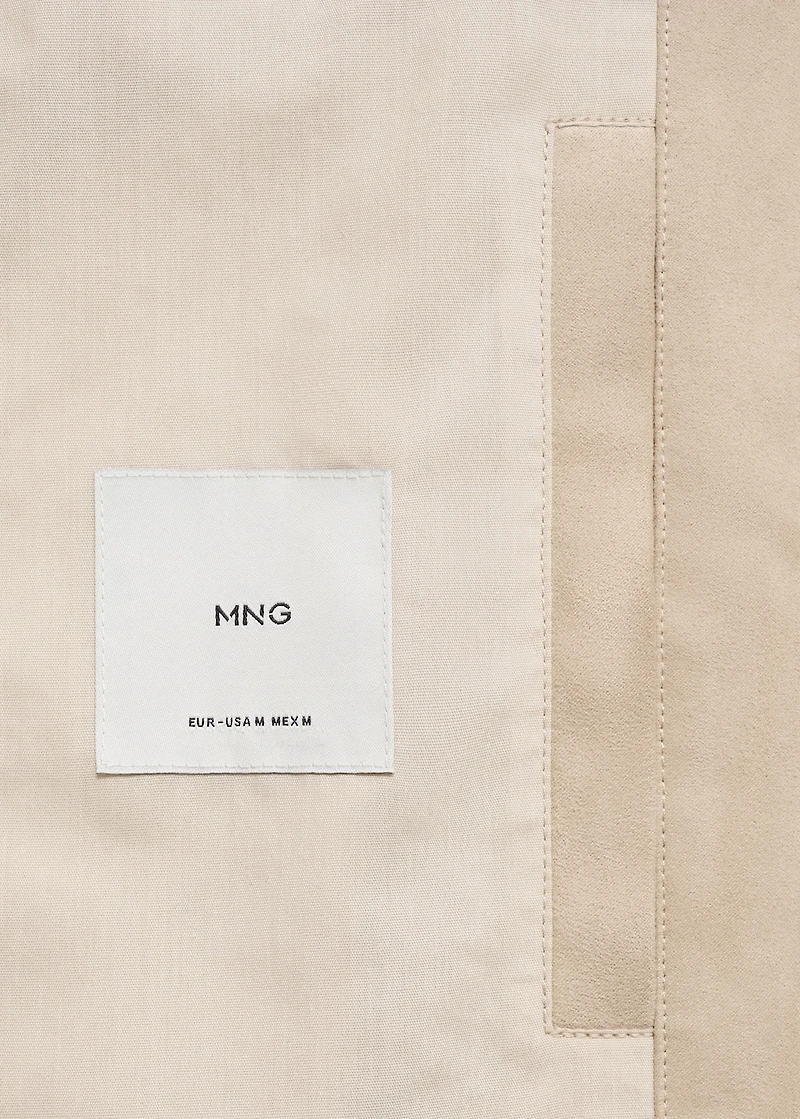 Suede-effect jacket with pockets