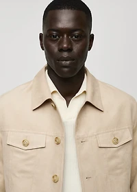 Suede-effect jacket with pockets