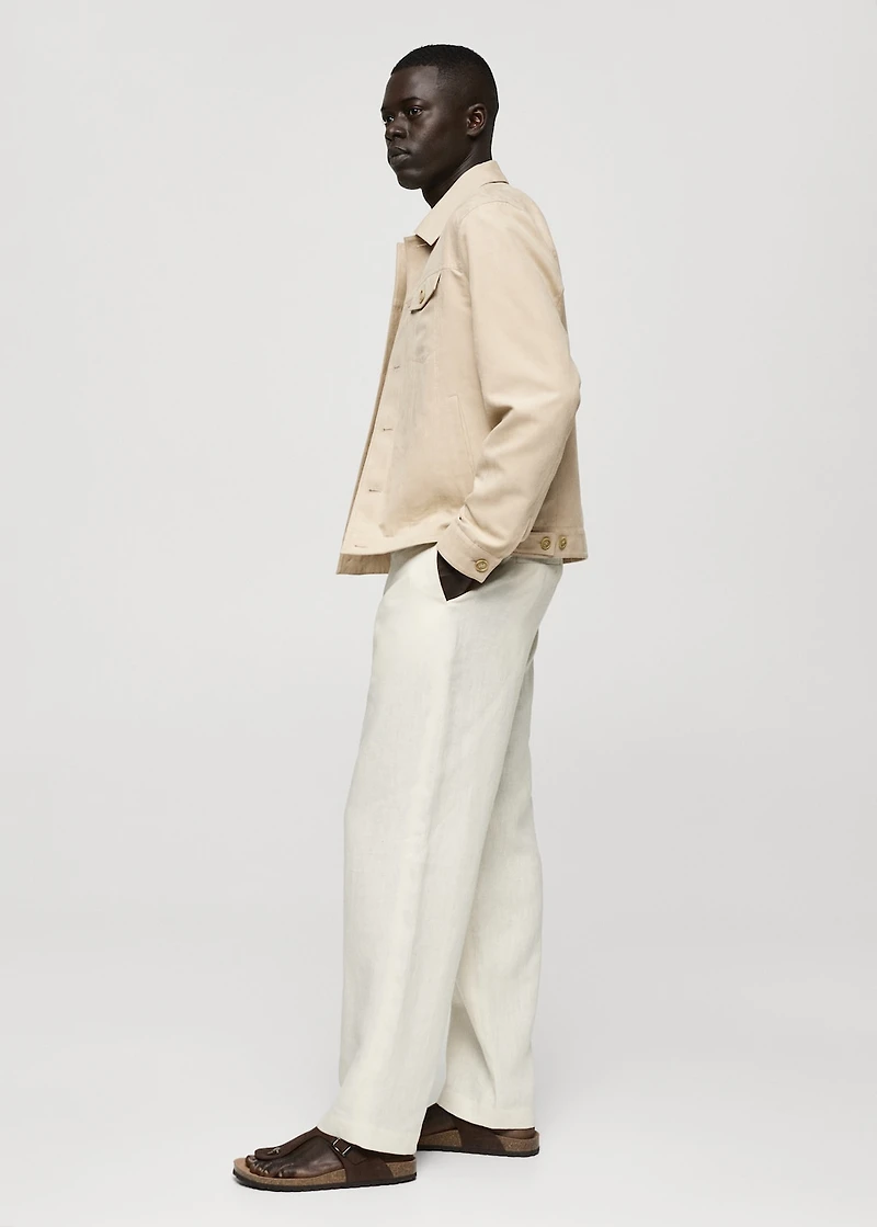 Suede-effect jacket with pockets