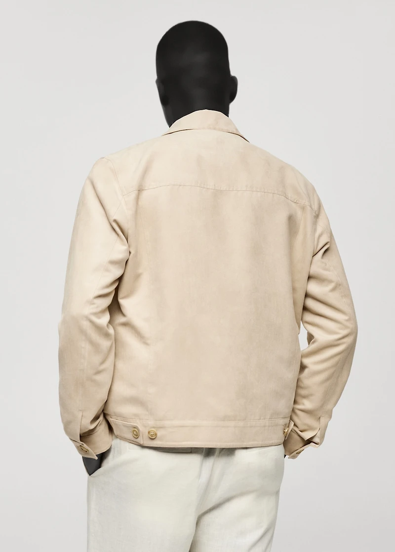 Suede-effect jacket with pockets