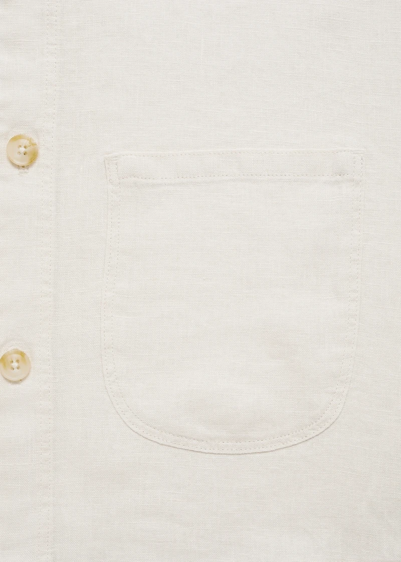 100% linen overshirt with pockets