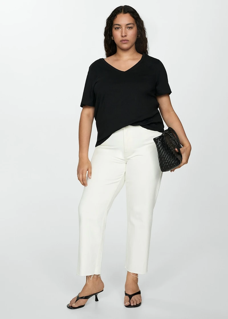 V-neck cotton T-shirt