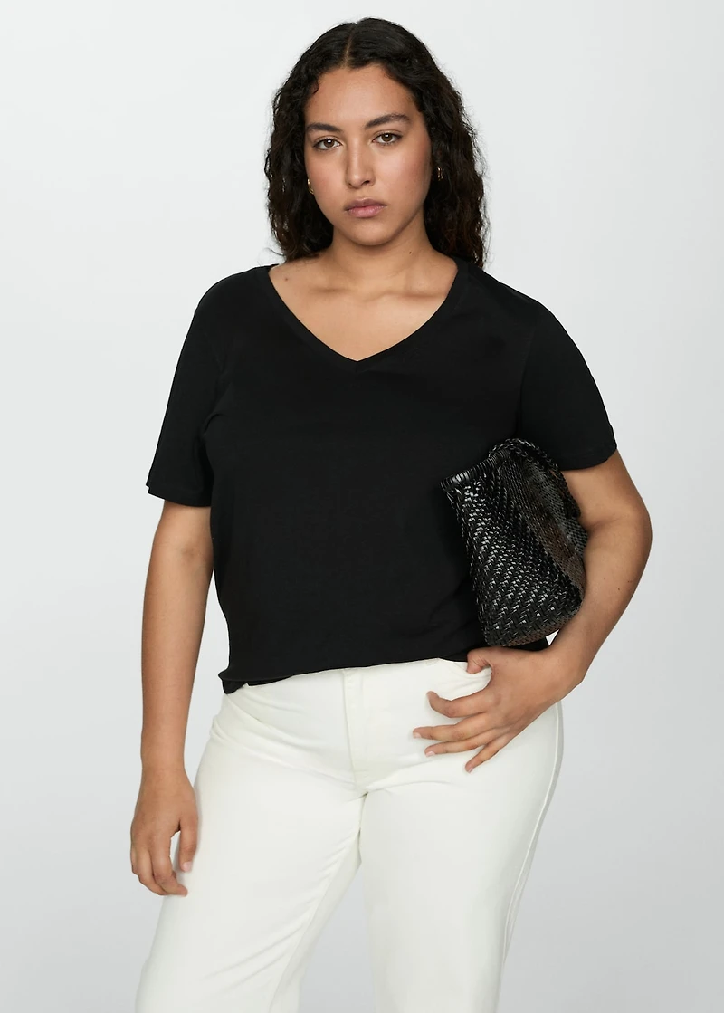 V-neck cotton T-shirt