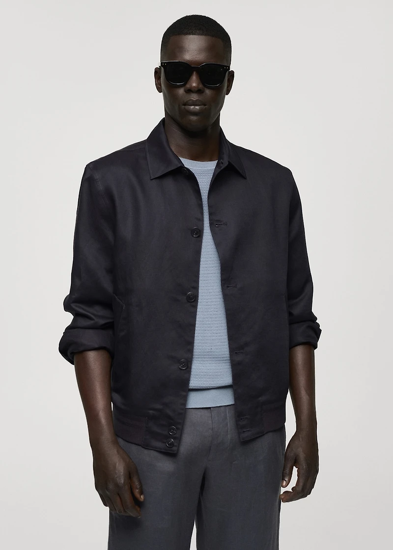 Tencel-linen blend overshirt