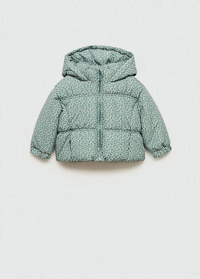 Flowers print quilted anorak