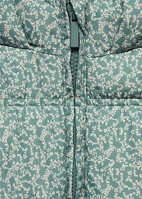 Flowers print quilted anorak