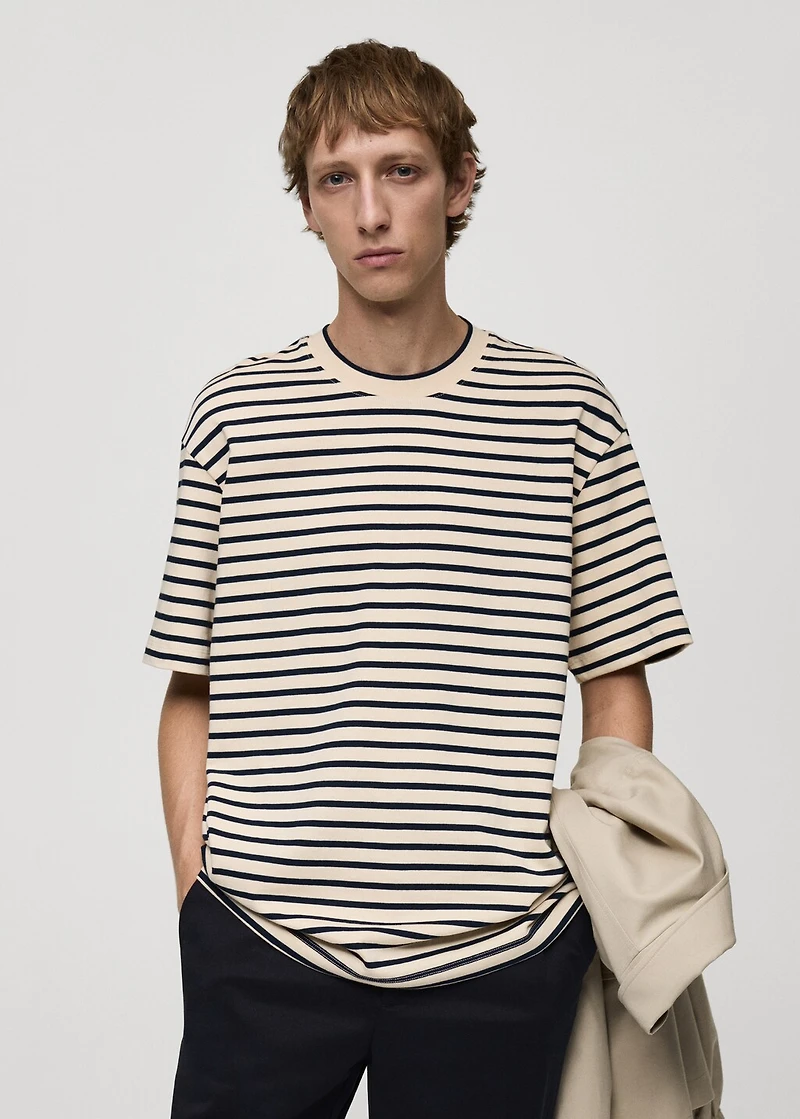 100% cotton relaxed-fit striped t-shirt