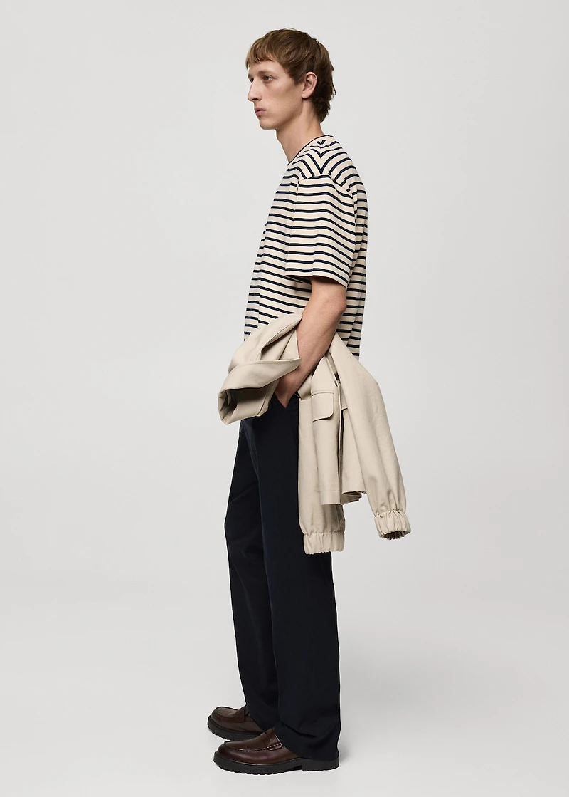 100% cotton relaxed-fit striped t-shirt