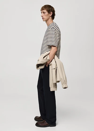 100% cotton relaxed-fit striped t-shirt