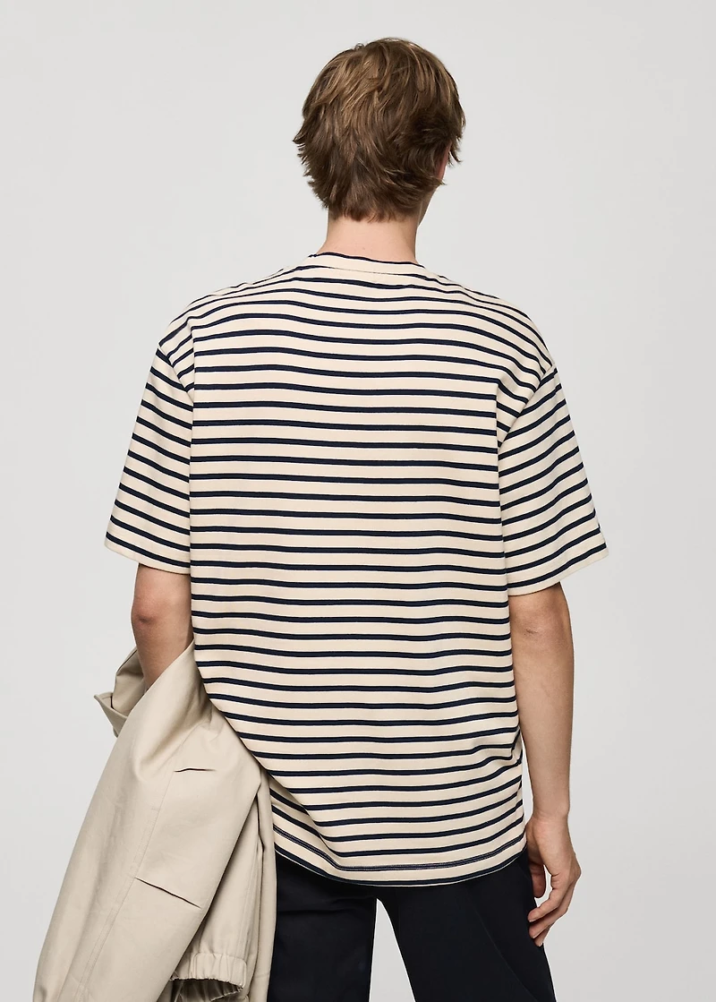 100% cotton relaxed-fit striped t-shirt