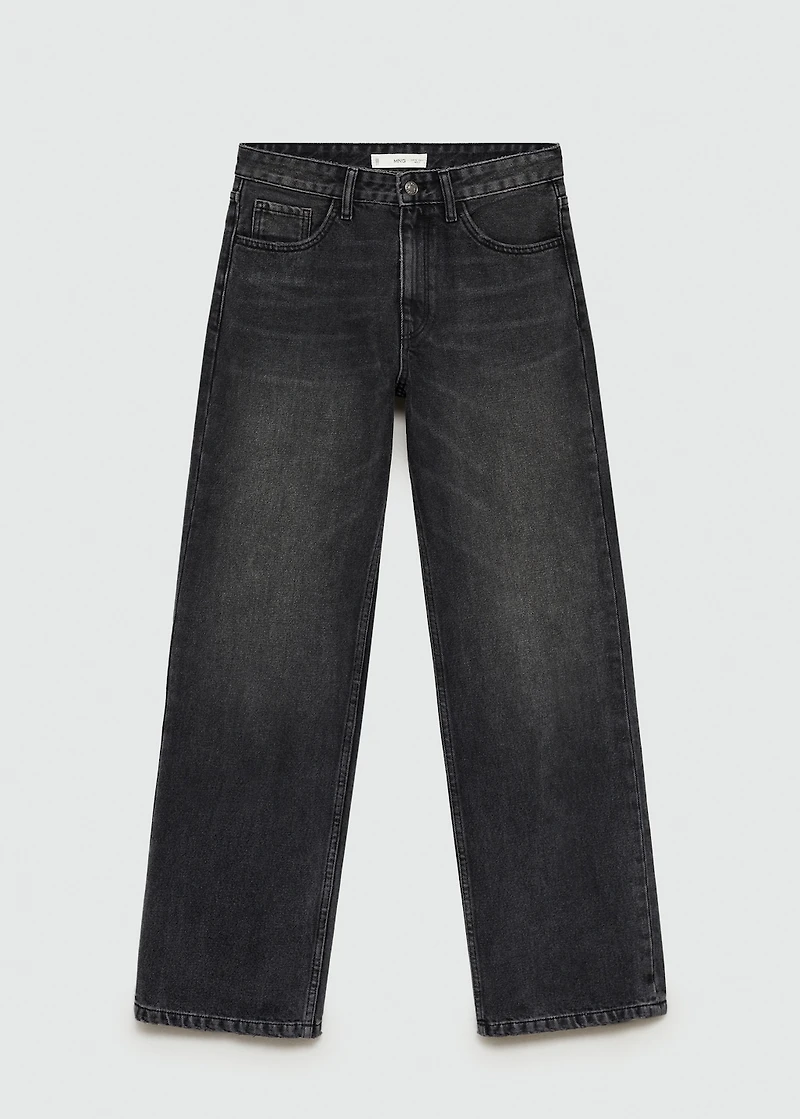 Mid-rise straight jeans