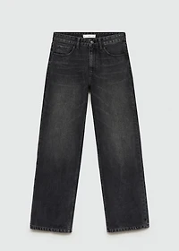 Mid-rise straight jeans