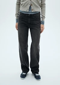 Mid-rise straight jeans