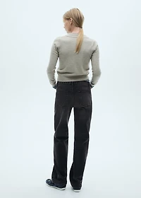 Mid-rise straight jeans