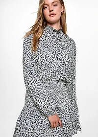 Ruffled floral print dress