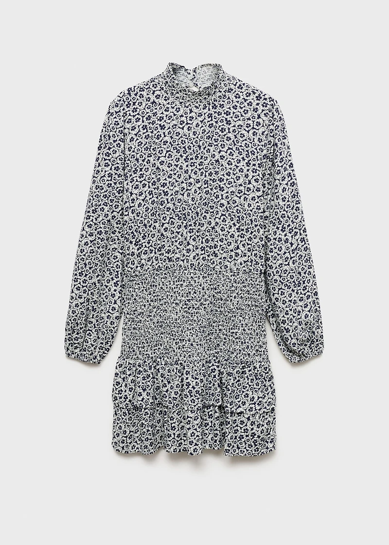 Ruffled floral print dress