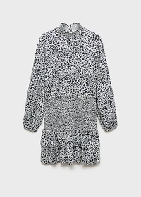 Ruffled floral print dress