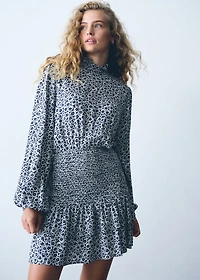 Ruffled floral print dress