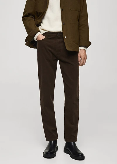 Corduroy regular-fit pants