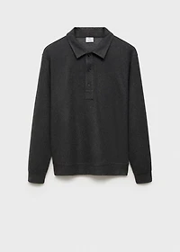 Regular fit sweatshirt-fabric polo shirt