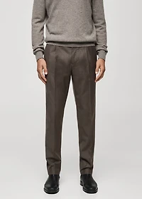 100% Italian virgin wool flannel suit pants