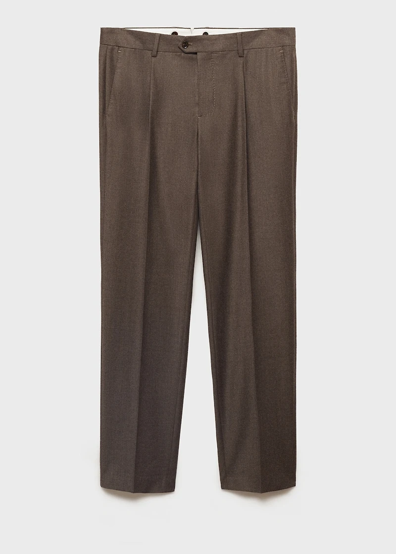 100% Italian virgin wool flannel suit pants